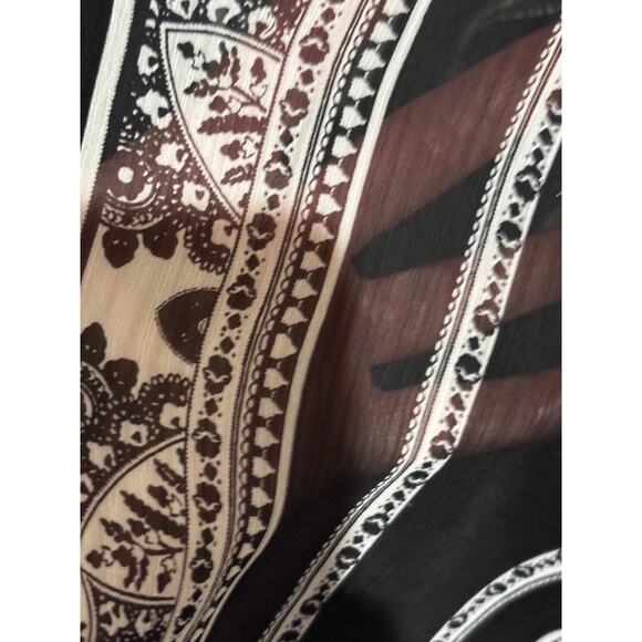 Old Navy Maternity Maxi Dress sz S Black‎ White lined & sheer Flowy Boho fairy - Picture 8 of 10